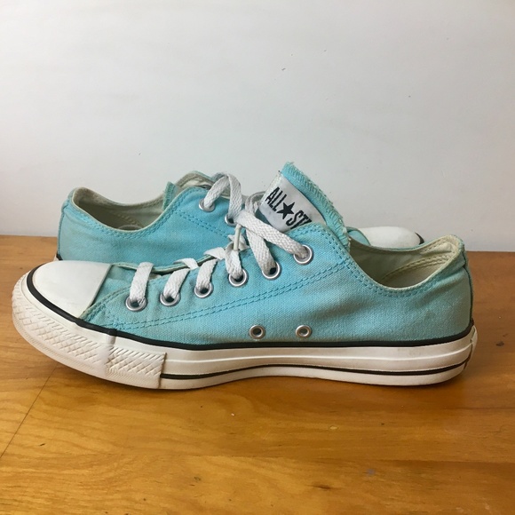 Turquoise Converse Chuck Taylor All Star Canvas Low Tops - Unisex Mens 7/Women 9 - Picture 4 of 11